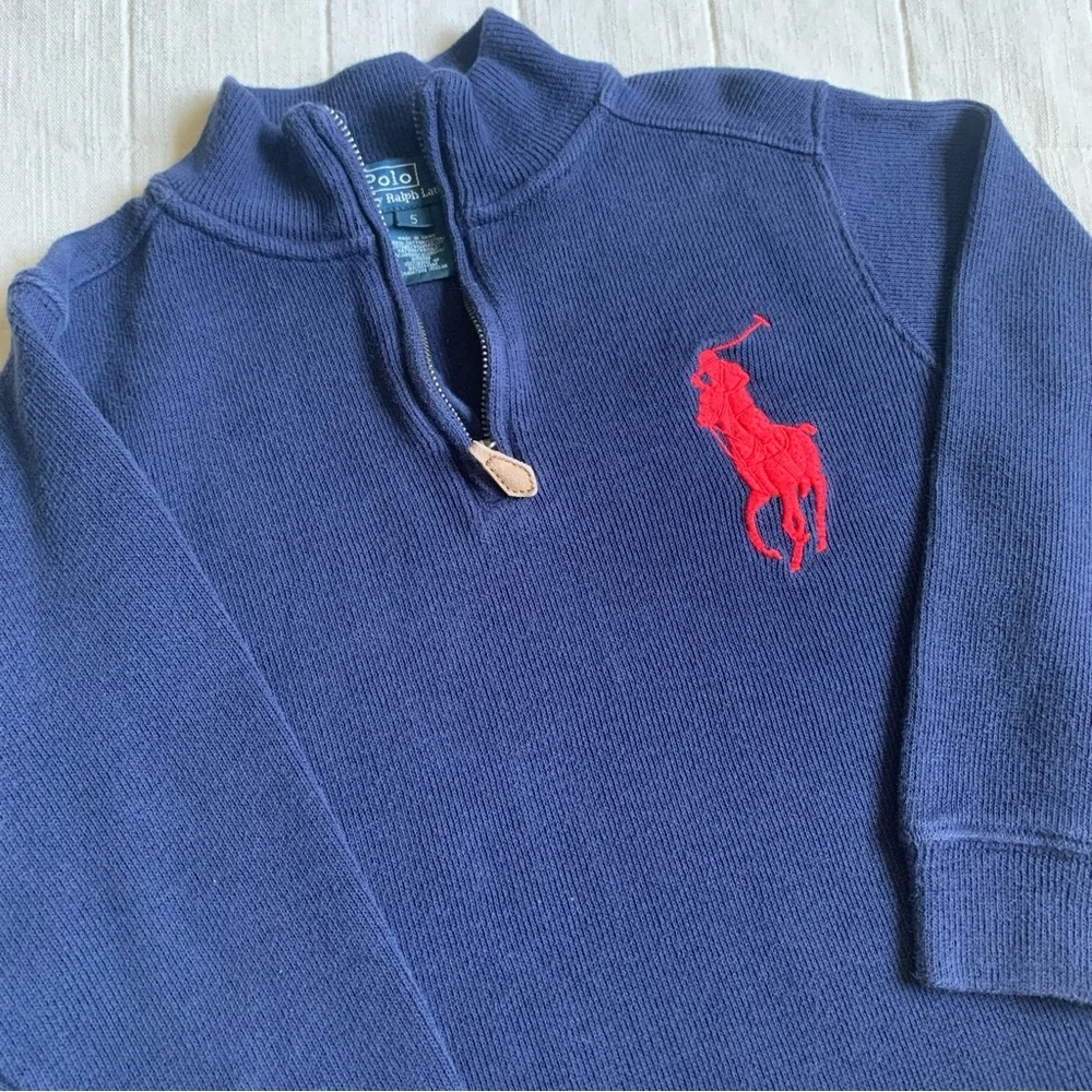 Ralph Lauren Polo Boys‎ Blue Zip-Up Sweater Size 5